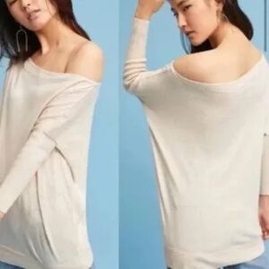 Anthropologie Moth Draped Off-Shoulder Sweater